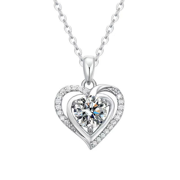 N013- Heart Moissanite Pendant Necklace