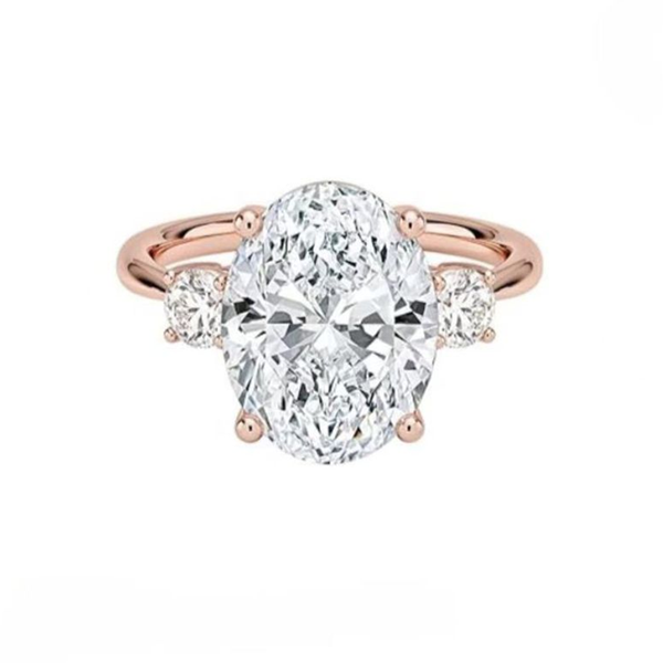R016-Ainan Custom 3CT Oval Cut Moissanite Ring