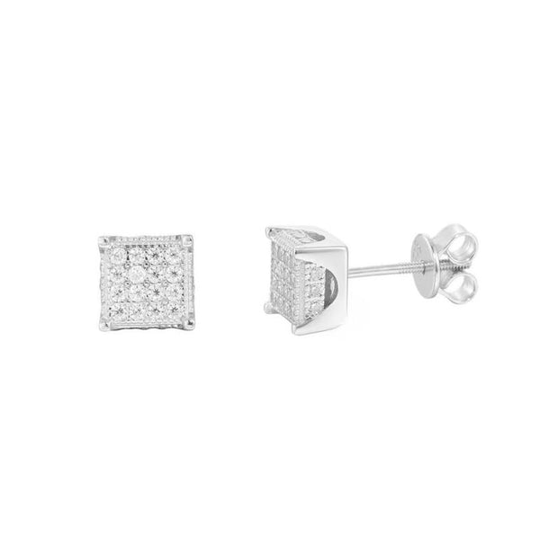 E018- Moissanite Square Earrings