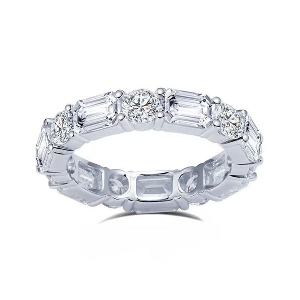 R013- Custom Fancy Cut Moissanite Eternity Ring