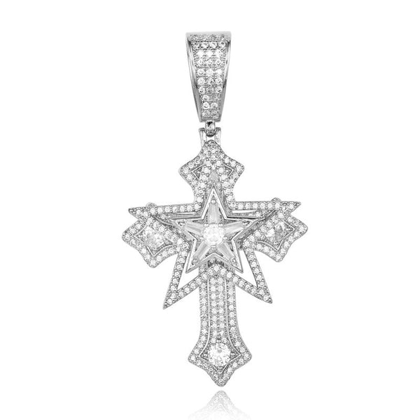 P2508- Moissanite Cross Pendant