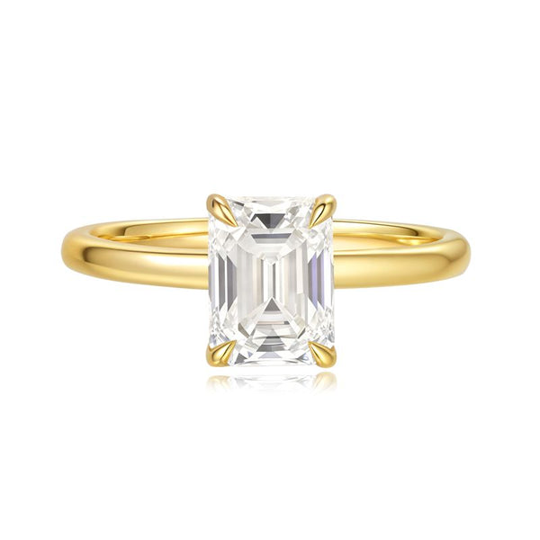 R005- Emerald Cut 3CT Moissanite Engagement Ring