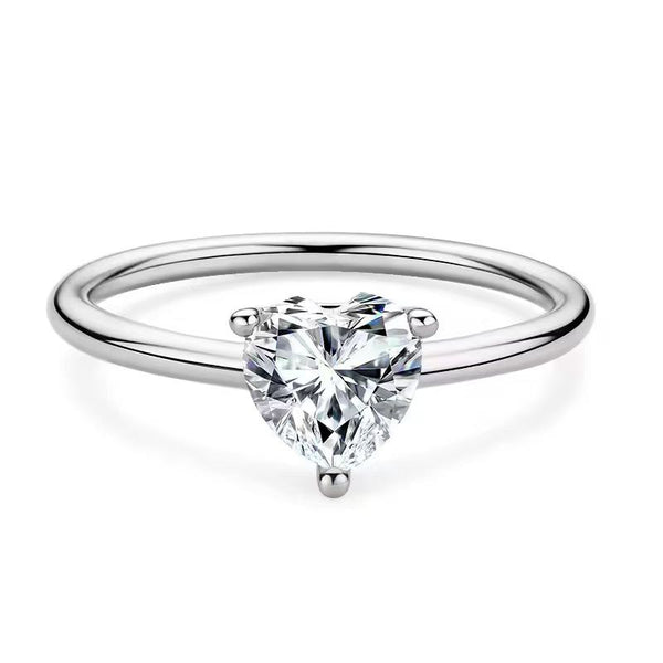 R055-Ainan Custom 1CT Heart Cut Moissanite Solitaire Ring
