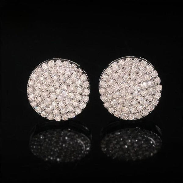 E011- MOISSANITE CLUSTER EARRINGS WITH HALO