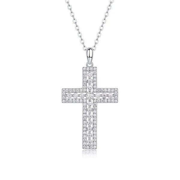 N006- Custom Moissanite Cross Necklace