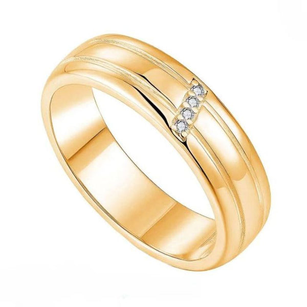 10K Solid Gold Diamond Men's Wedding Band