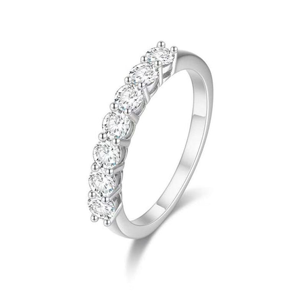R003- Round 3mm White Moissanite Half Eternity Ring