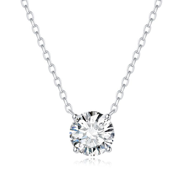 N002- Four Claws 1CT Moissanite Solitaire Necklace