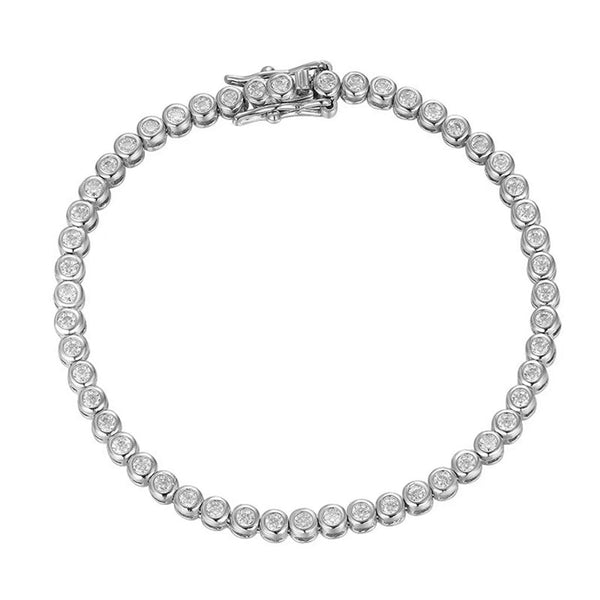 Sterling Silver 2mm 3mm Bubbles Moissanite Tennis Bracelet