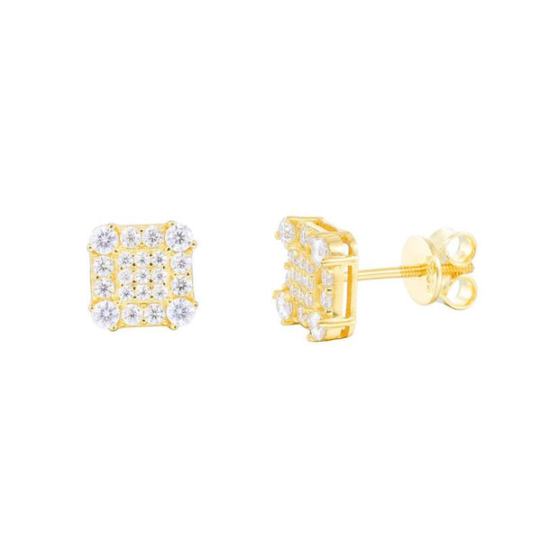 E015- HIPHOP MOISSANITE SQUARE EARRINGS