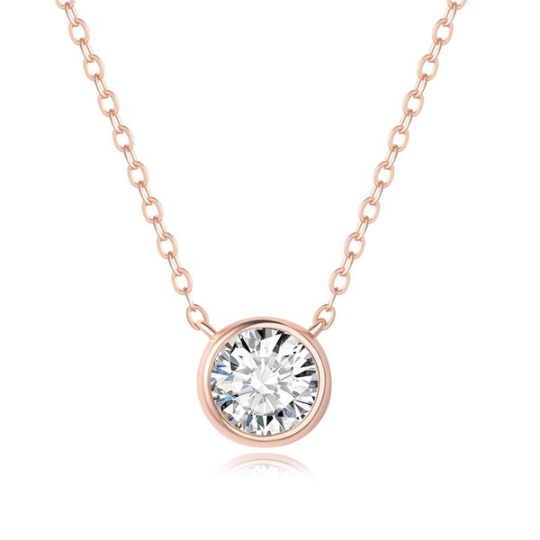 N001- 1CT Round Moissanite Pendant Necklace