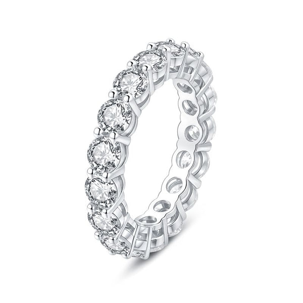R008- Custom 4mm Round Moissanite Full Eternity Ring