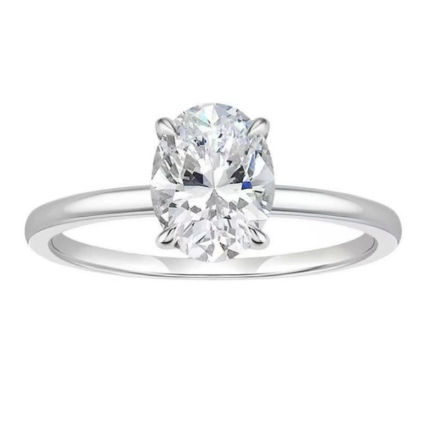 R009- Ainan Cutom 3CT Oval Moissanite Engagement Ring