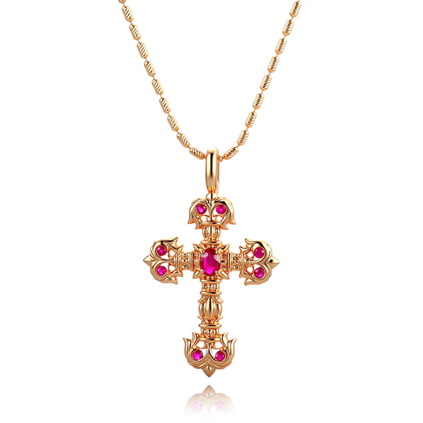 N024- Oval Lab Grown Ruby Pendant Necklace