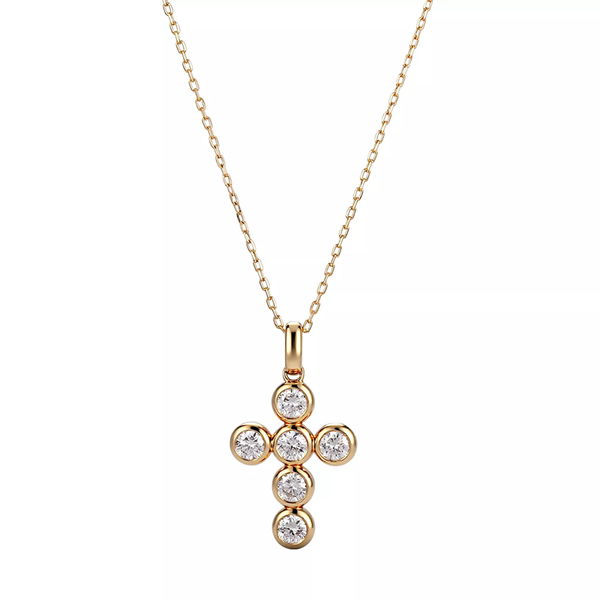 N026- 5mm Round Moissanite Pendant Necklace