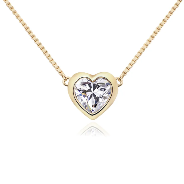 N028- Classic Heart Shaped Moissanite Pendant Necklace