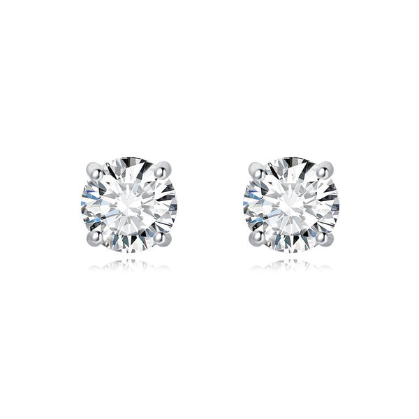 E001- Four Claws Moissanite Solitaire Stud Earrings