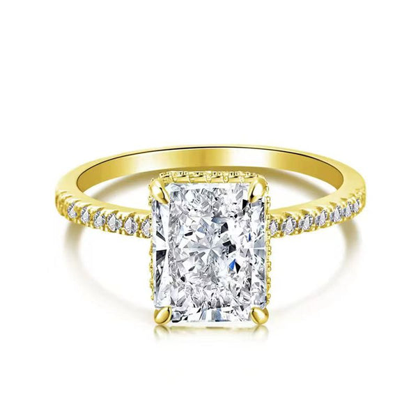 R039-Ainan Custom 3CT Radiant Cut Moissanite Ring