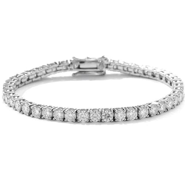 Sterling Silver 2.5mm Moissanite Tennis Bracelet