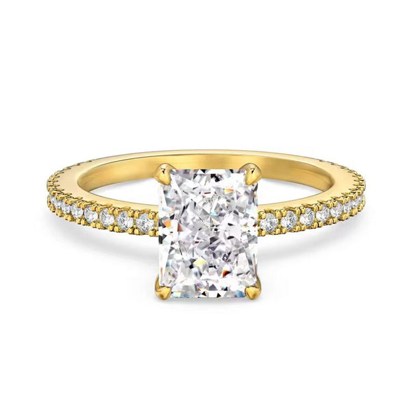 R040-Ainan Custom 3CT Radiant Cut Moissanite Engagement Ring