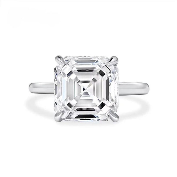 R046-Ainan Custom 3ct Asscher Cut Moissanite Ring