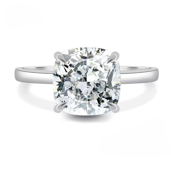 R054-Ainan Custom 3CT Cushion Moissanite Solitaire Ring