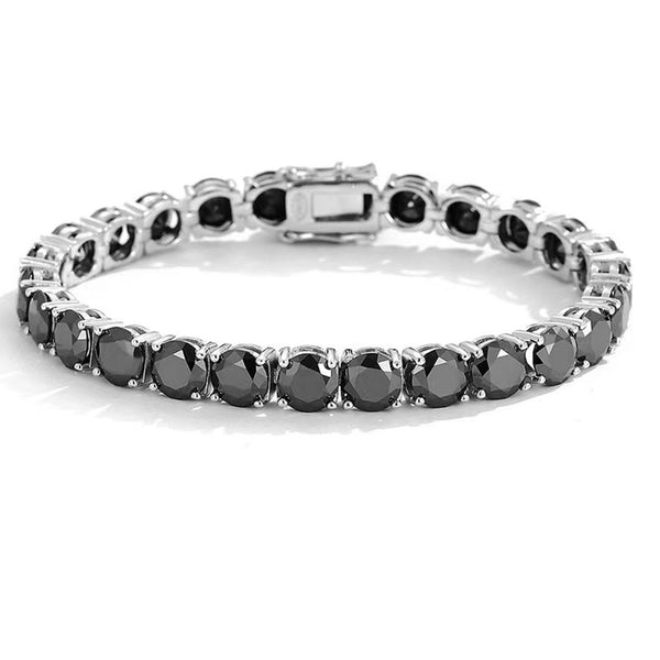 Black Moissanite Sterling Silver Tennis Bracelet-2mm 3mm 4mm