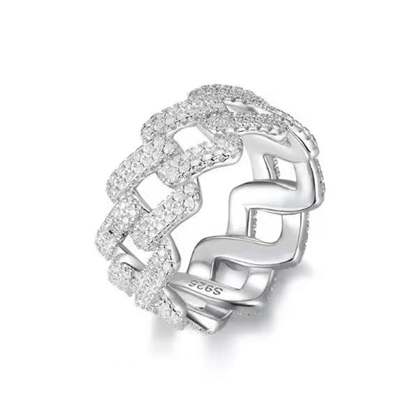 R068- Moissanite Cuban Ring