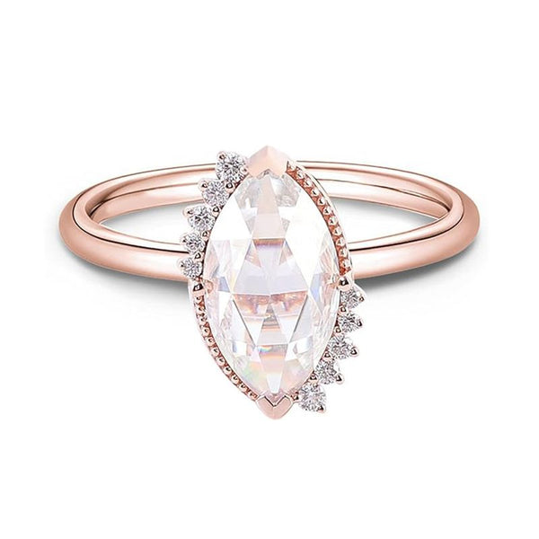 R069- Custom Marquise Moissanite Ring